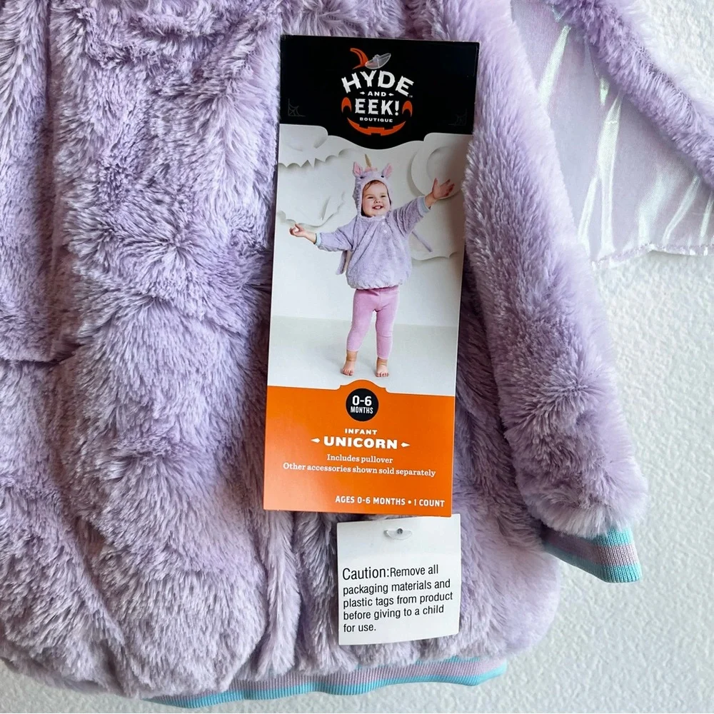 Infant Lavender Unicorn Pullover Boutique Halloween Costume 0-6 Months